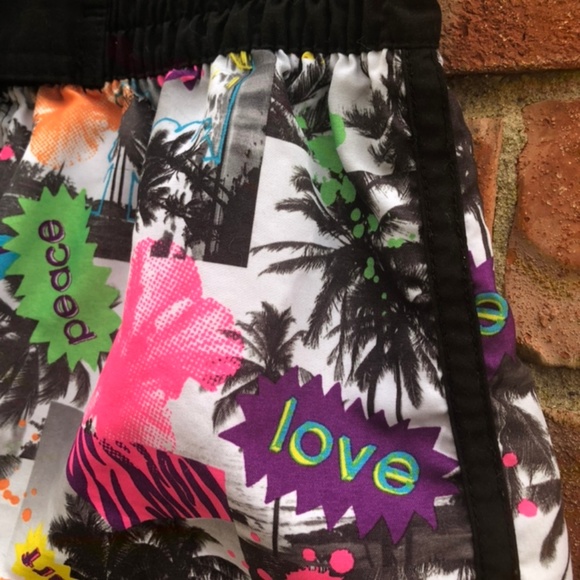 NWOT Neon Palm Tree Hollywood Active Shorts - Picture 4 of 6